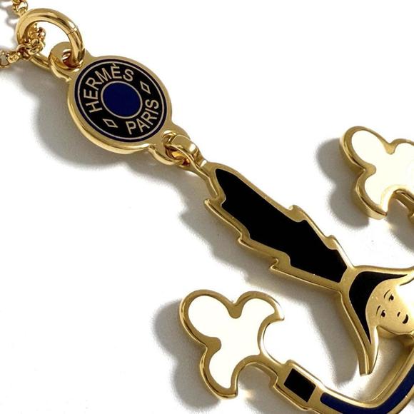 Hermes Hermès Women's Fireworks Master Long Pendant Necklace in Navy - Picture 4 of 10